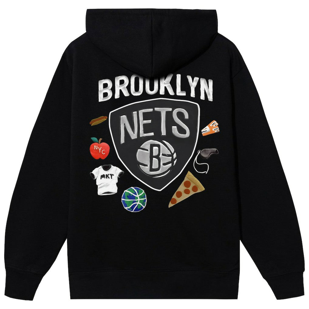 Brooklyn Nets NBA x MARKET Unisex Claymation Pullover Hoodie Black - NBA