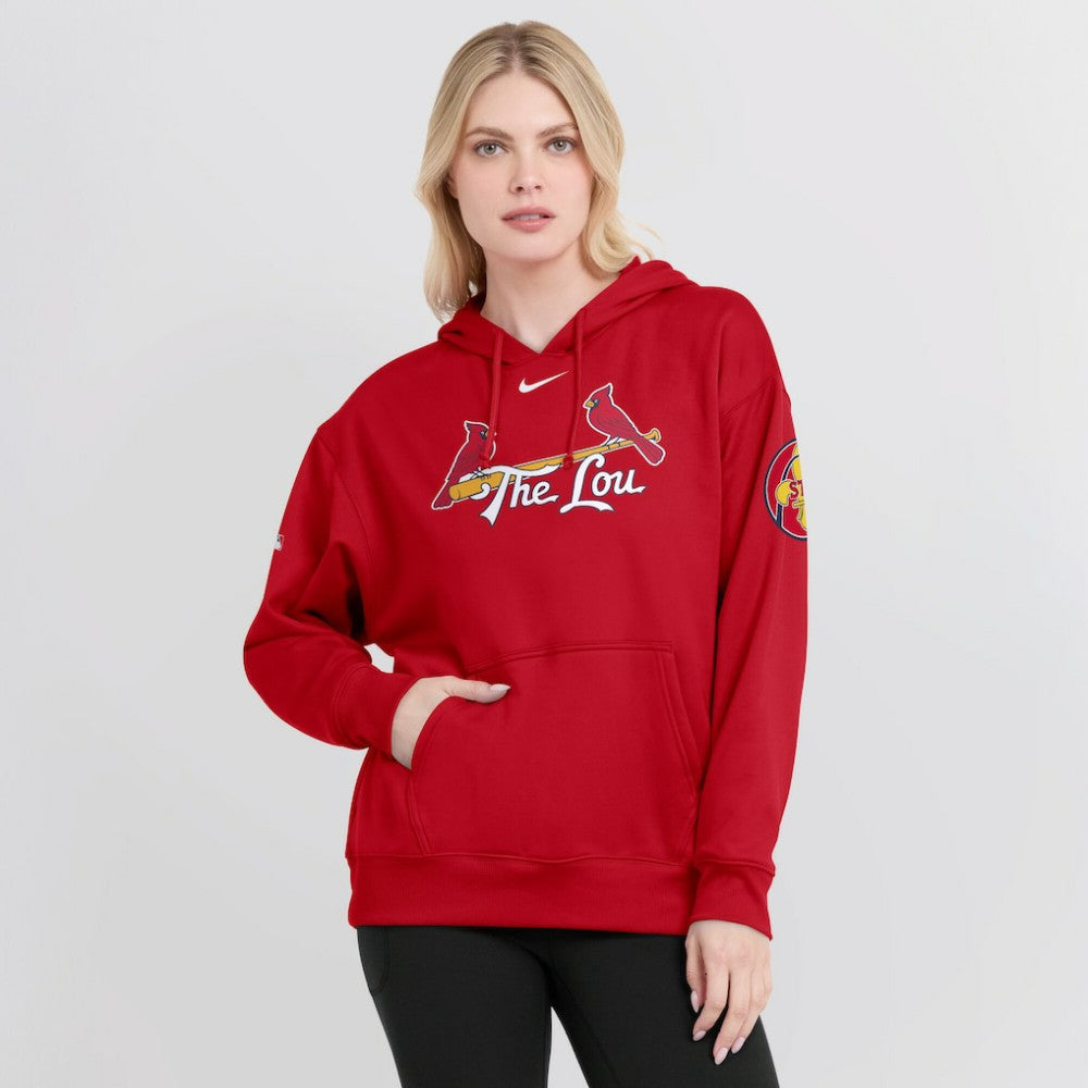 St. Louis Cardinals Nike Women's 2024 City Connect Authentic Collection Practice Performance Pullover Hoodie - MLB