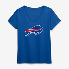 Buffalo Bills Logo Athletic Women's Primary Logo V-Neck T-Shirt Royal | NFL