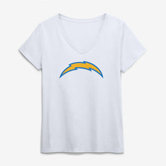 Los Angeles Chargers Logo Athletic Women's Primary Logo V-Neck T-Shirt White | NFL