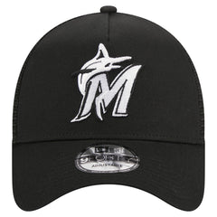 Miami Marlins New Era A-Frame 9FORTY Trucker Adjustable Hat - MLB