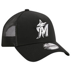 Miami Marlins New Era A-Frame 9FORTY Trucker Adjustable Hat - MLB