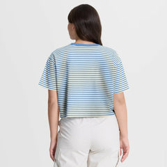 Chicago Cubs Nike Women's Cooperstown Collection Striped Cropped T-Shirt - MLB