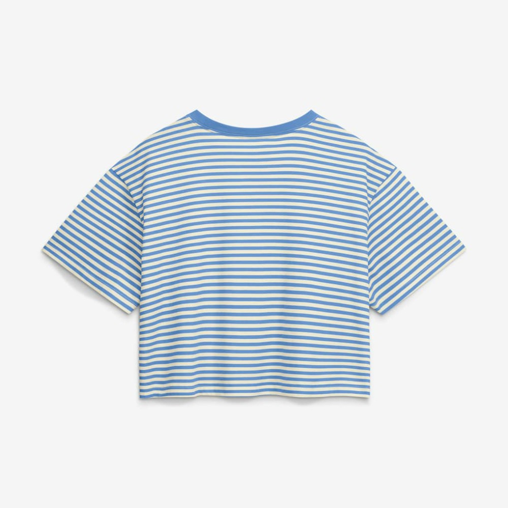 Chicago Cubs Nike Women's Cooperstown Collection Striped Cropped T-Shirt - MLB