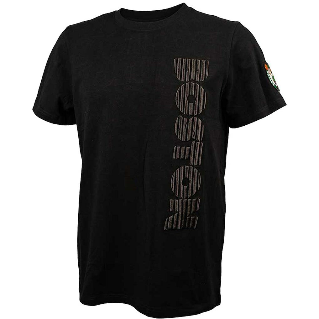 Boston Celtics FISLL 3D Puff Print Sliced Logo T-Shirt Black - NBA