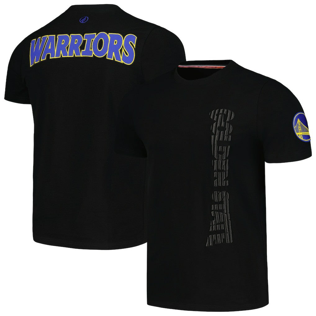 Golden State Warriors FISLL 3D Puff Print Sliced Logo T-Shirt Black - NBA