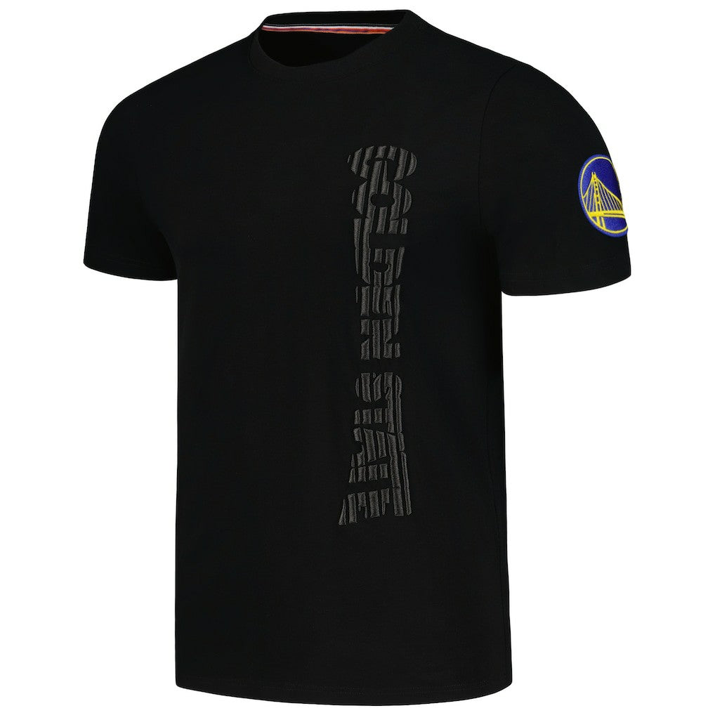 Golden State Warriors FISLL 3D Puff Print Sliced Logo T-Shirt Black - NBA