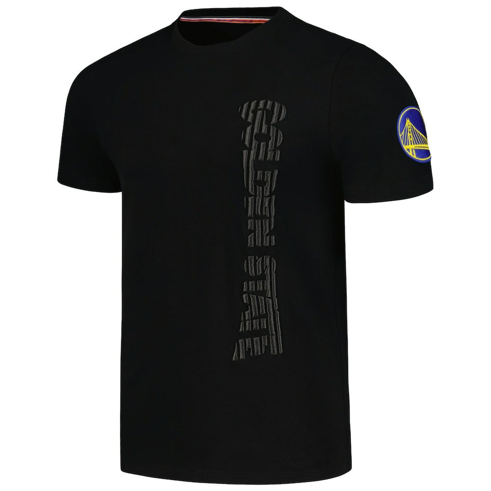 Golden State Warriors FISLL 3D Puff Print Sliced Logo T-Shirt Black - NBA