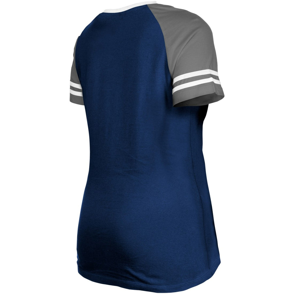 Dallas Cowboys New Era Women's Raglan Lace-Up T-Shirt Navy | NFL