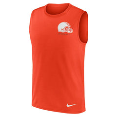 Cleveland Browns Large Logo Lightweight Dri-FIT Muscle Tank Top Orange | Nike for Sale