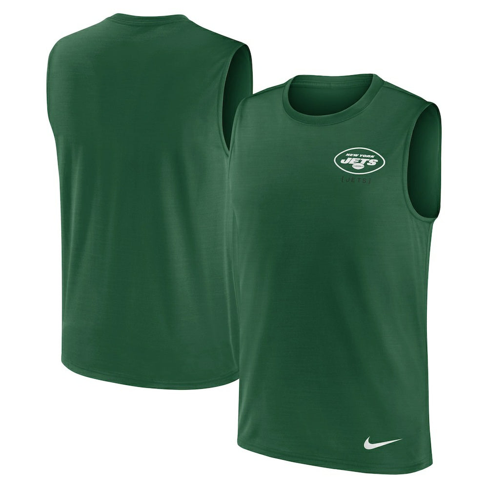 New York Jets Large Logo Lightweight Dri-FIT Muscle Tank Top Green | Nike for Sale