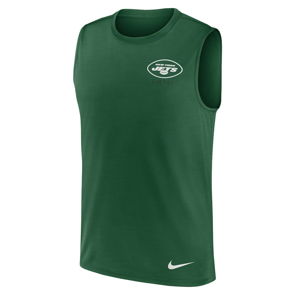 New York Jets Large Logo Lightweight Dri-FIT Muscle Tank Top Green | Nike for Sale