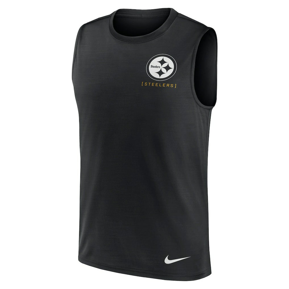 Pittsburgh Steelers Large Logo Lightweight Dri-FIT Muscle Tank Top Black | Nike for Sale