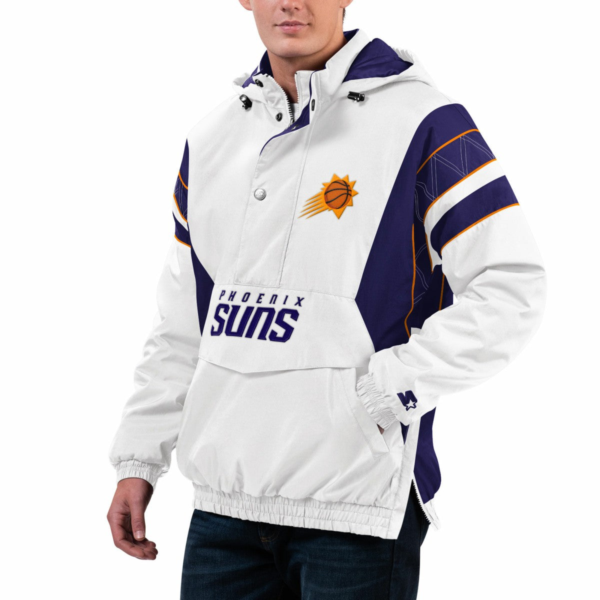 Phoenix Suns Starter Home Team Hoodie Half-Zip Jacket White - NBA