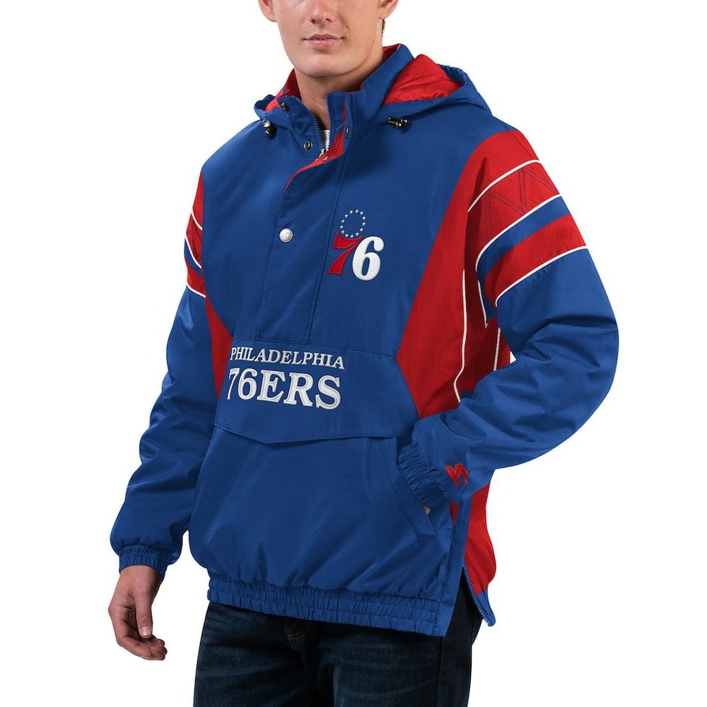 Philadelphia 76ers Starter Home Team Hoodie Half-Zip Jacket Royal - NBA