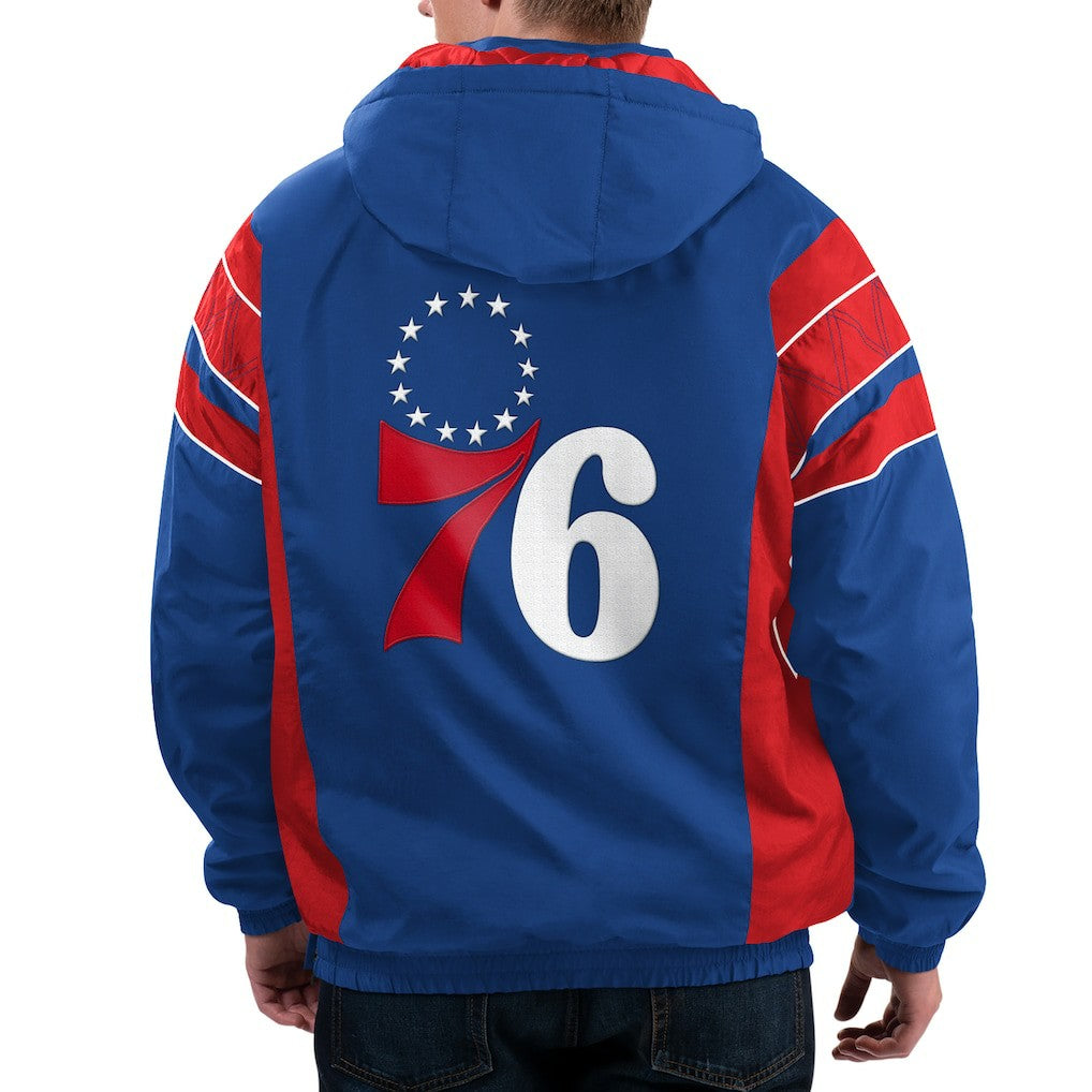 Philadelphia 76ers Starter Home Team Hoodie Half-Zip Jacket Royal - NBA