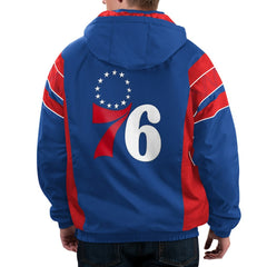 Philadelphia 76ers Starter Home Team Hoodie Half-Zip Jacket Royal - NBA