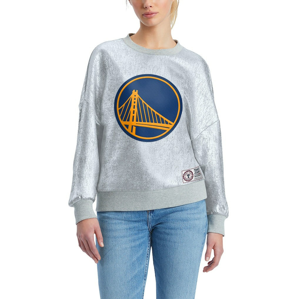 Golden State Warriors Tommy Jeans Women's Tracy Pullover Sweatshirt Silver - NBA