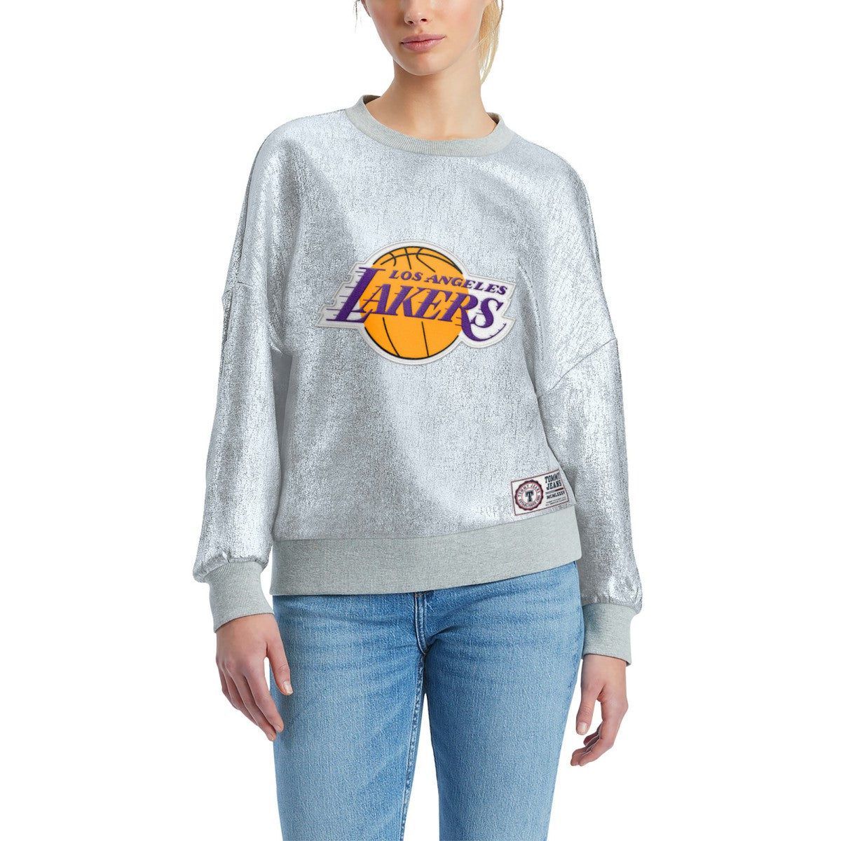 Los Angeles Lakers Tommy Jeans Women's Tracy Pullover Sweatshirt Silver - NBA
