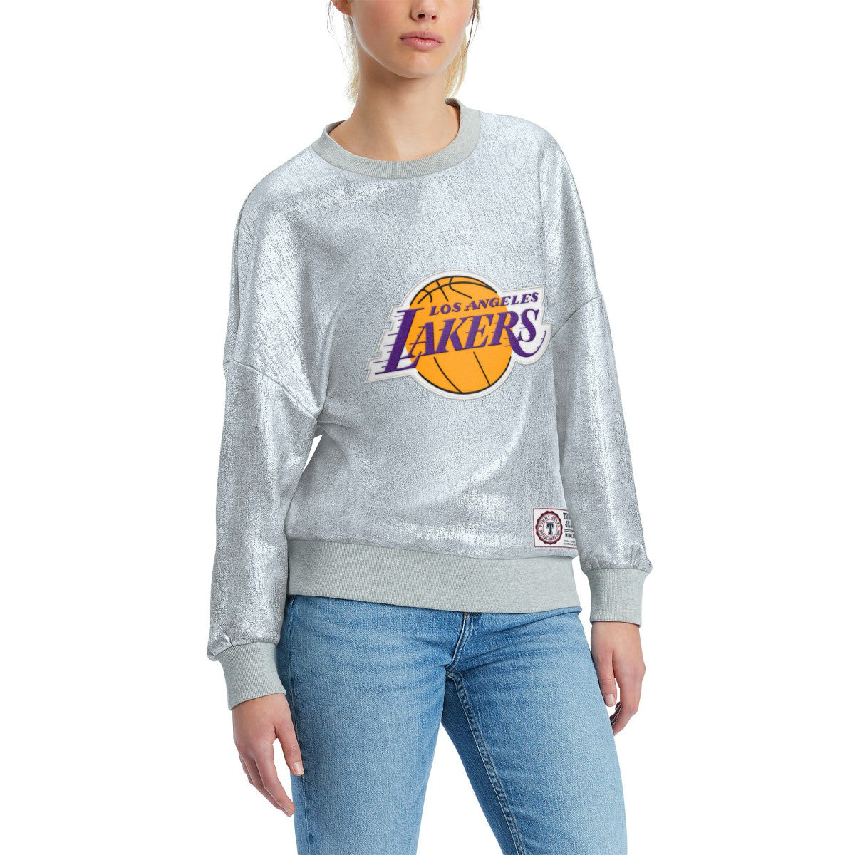 Los Angeles Lakers Tommy Jeans Women's Tracy Pullover Sweatshirt Silver - NBA