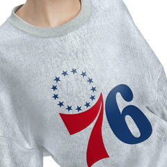 Philadelphia 76ers Tommy Jeans Women's Tracy Pullover Sweatshirt Silver - NBA
