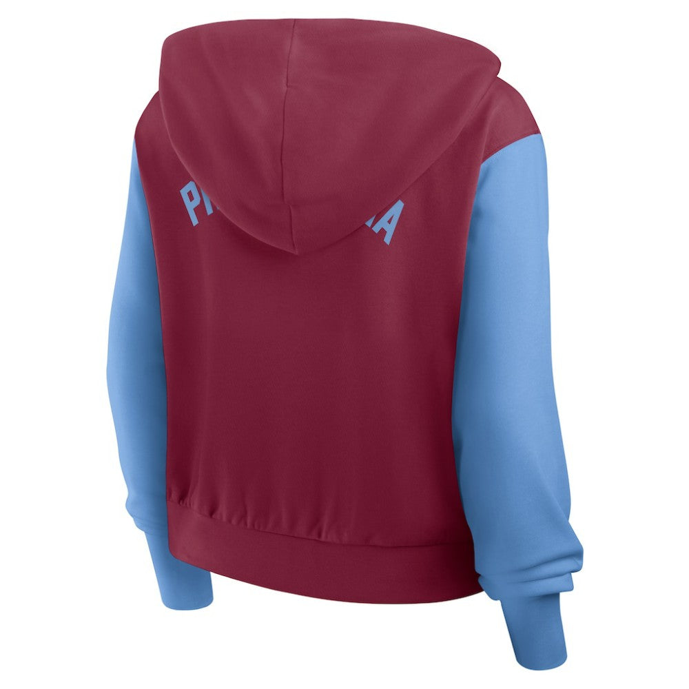 Philadelphia Phillies Nike Women's Cooperstown Collection Cropped Full-Zip Hoodie - MLB