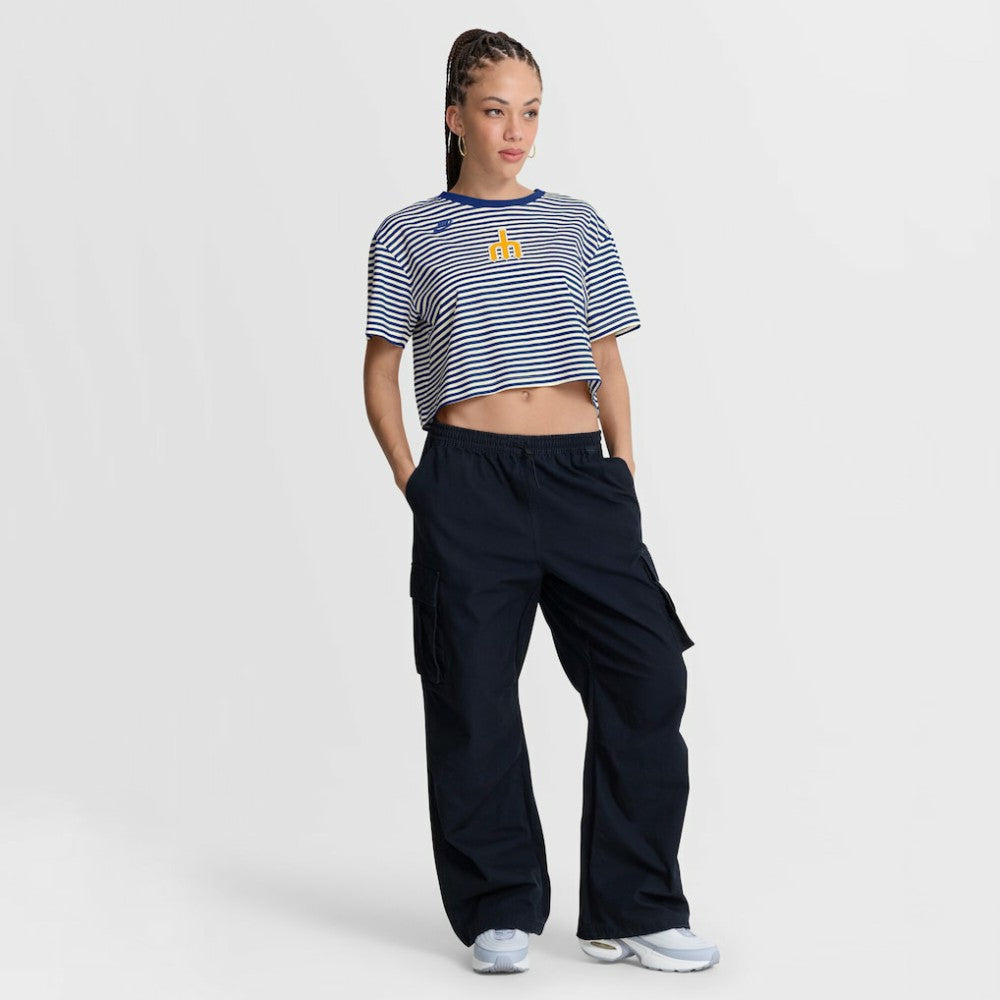 Seattle Mariners Nike Women's Cooperstown Collection Striped Cropped T-Shirt - MLB