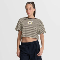 San Diego Padres Nike Women's Cooperstown Collection Striped Cropped T-Shirt - MLB