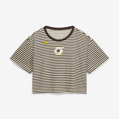 San Diego Padres Nike Women's Cooperstown Collection Striped Cropped T-Shirt - MLB