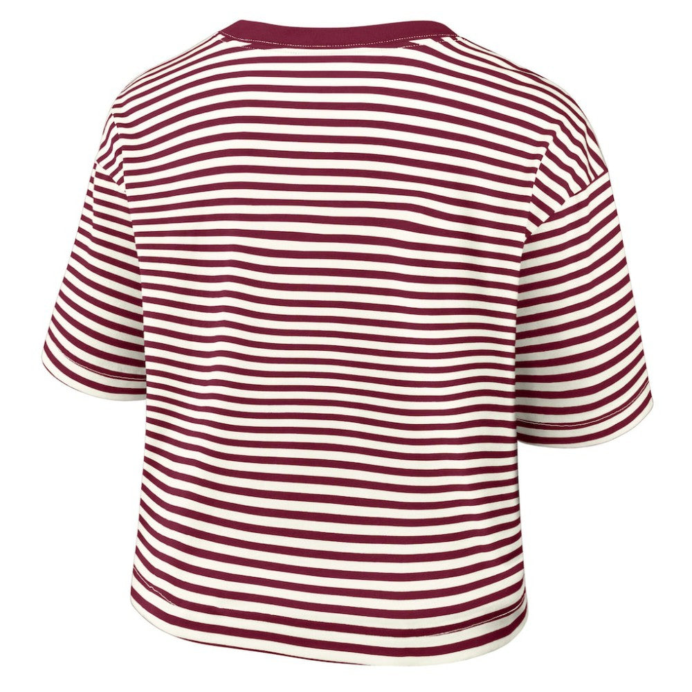 Philadelphia Phillies Nike Women's Cooperstown Collection Striped Cropped T-Shirt - MLB