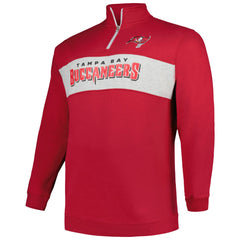 Tampa Bay Buccaneers Profile Big & Tall Fleece Quarter-Zip Jacket Red | NFL