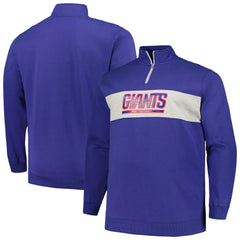 New York Giants Profile Big & Tall Fleece Quarter-Zip Jacket Royal | NFL
