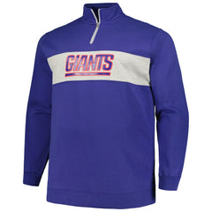 New York Giants Profile Big & Tall Fleece Quarter-Zip Jacket Royal | NFL