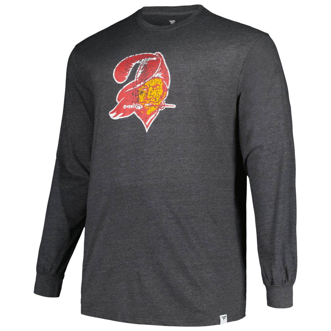 Tampa Bay Buccaneers Profile Big & Tall Throwback Long Sleeve T-Shirt Heather Charcoal | NFL
