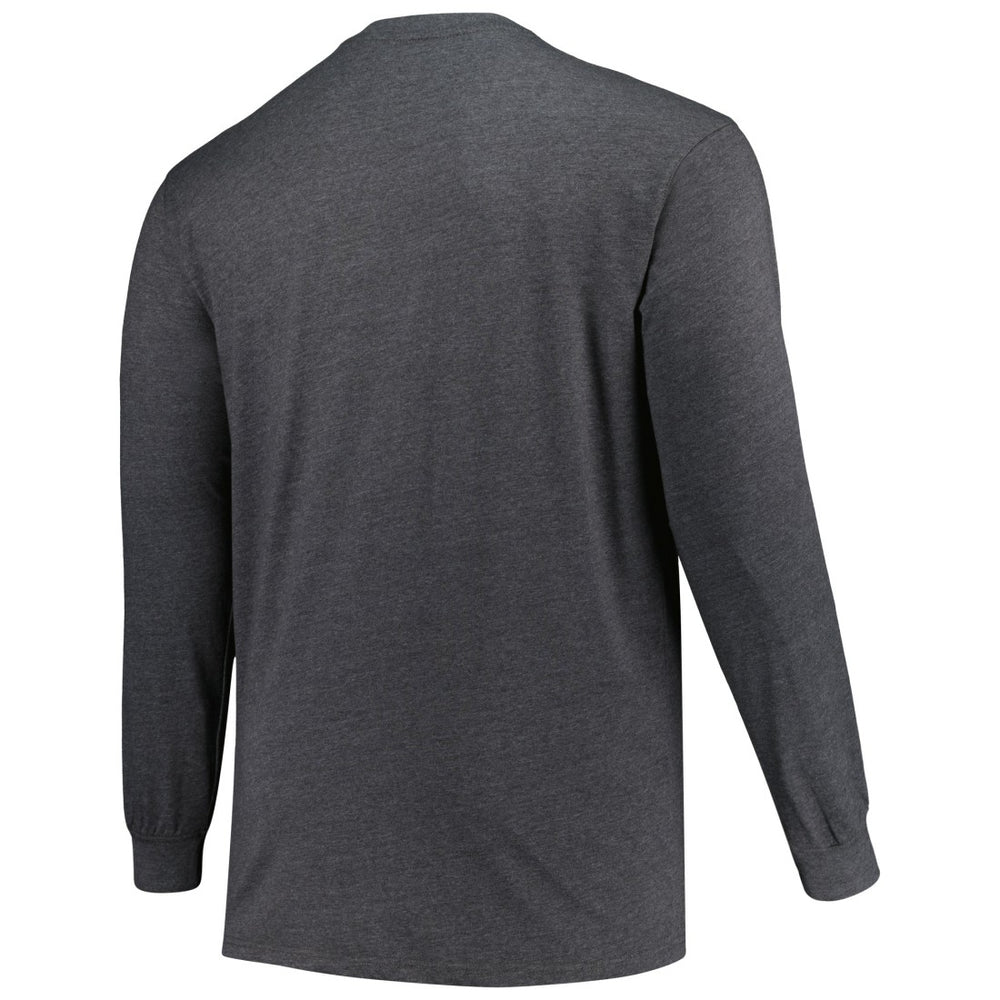 Tampa Bay Buccaneers Profile Big & Tall Throwback Long Sleeve T-Shirt Heather Charcoal | NFL