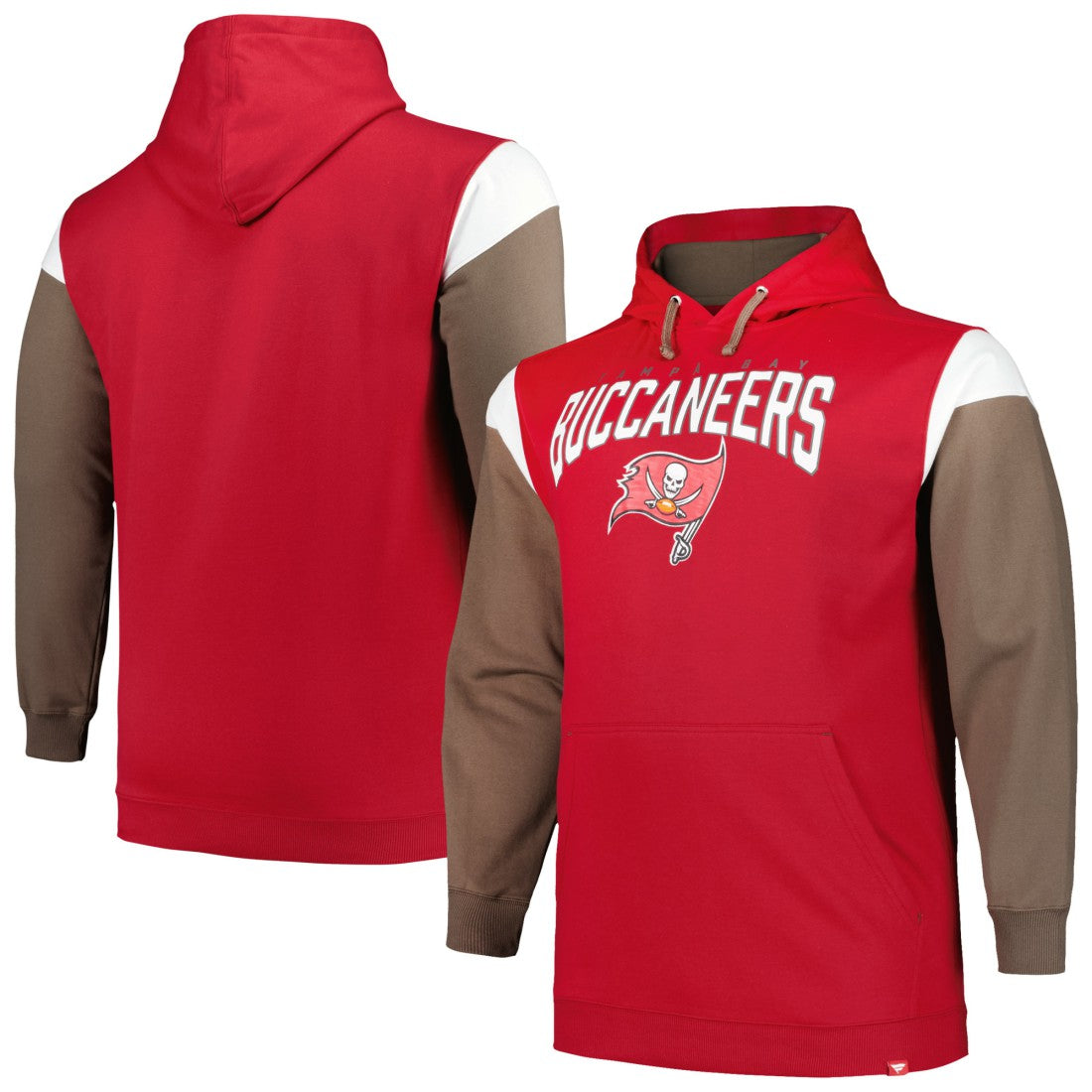 Tampa Bay Buccaneers Profile Big & Tall Trench Battle Pullover Hoodie Red | NFL