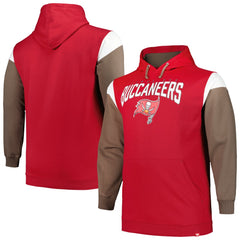 Tampa Bay Buccaneers Profile Big & Tall Trench Battle Pullover Hoodie Red | NFL