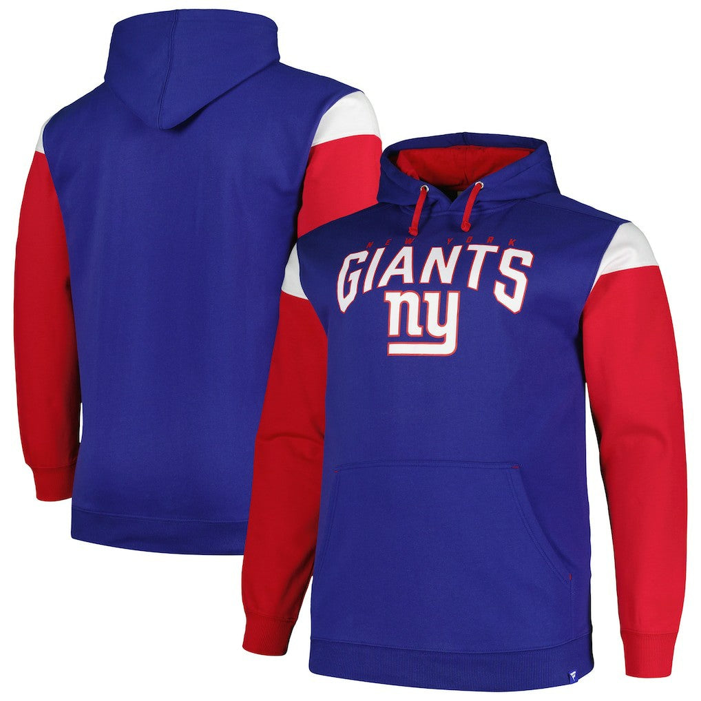 New York Giants Profile Big & Tall Trench Battle Pullover Hoodie Royal | NFL
