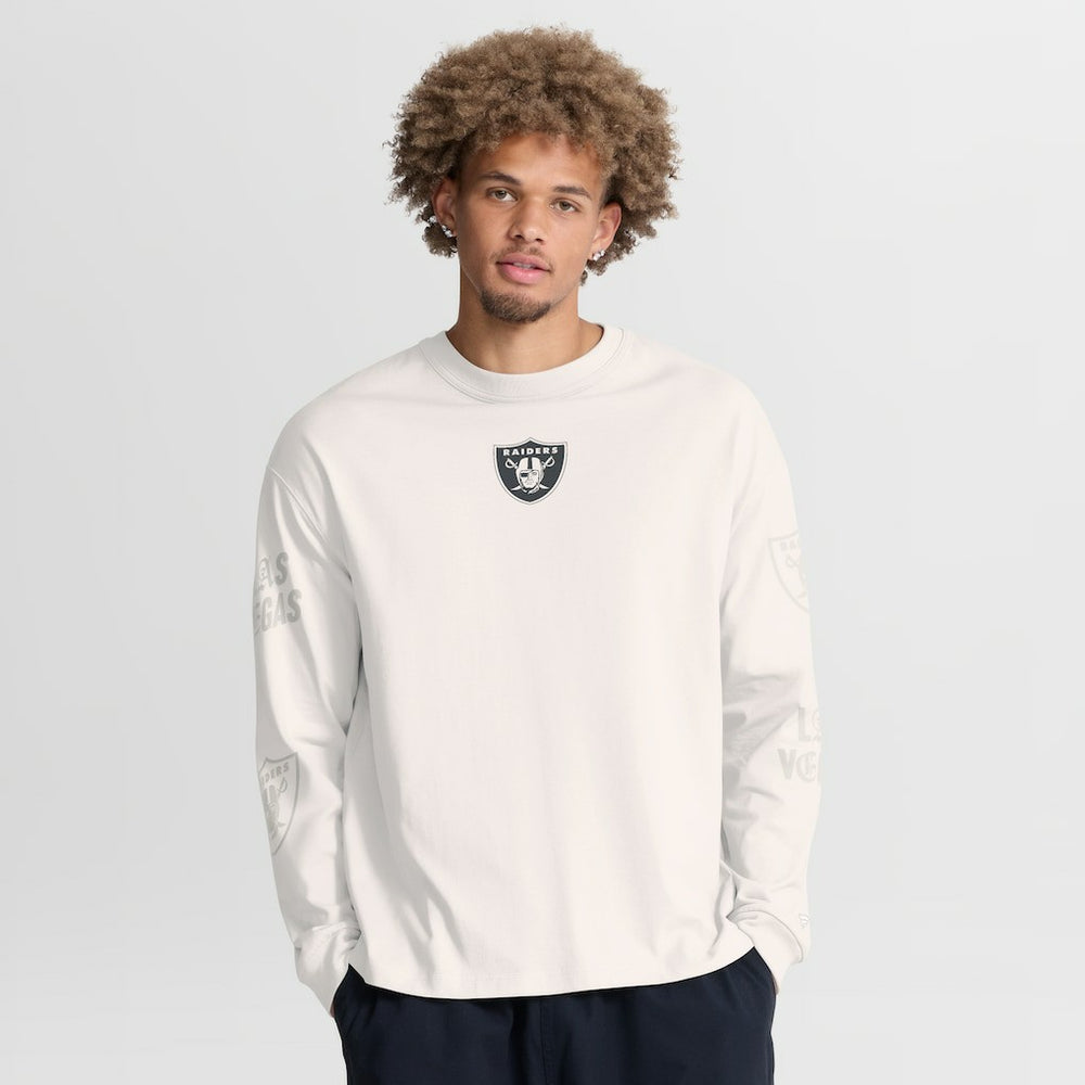 Las Vegas Raiders Oversized Type Play Long Sleeve T-Shirt Gray | Fanatics