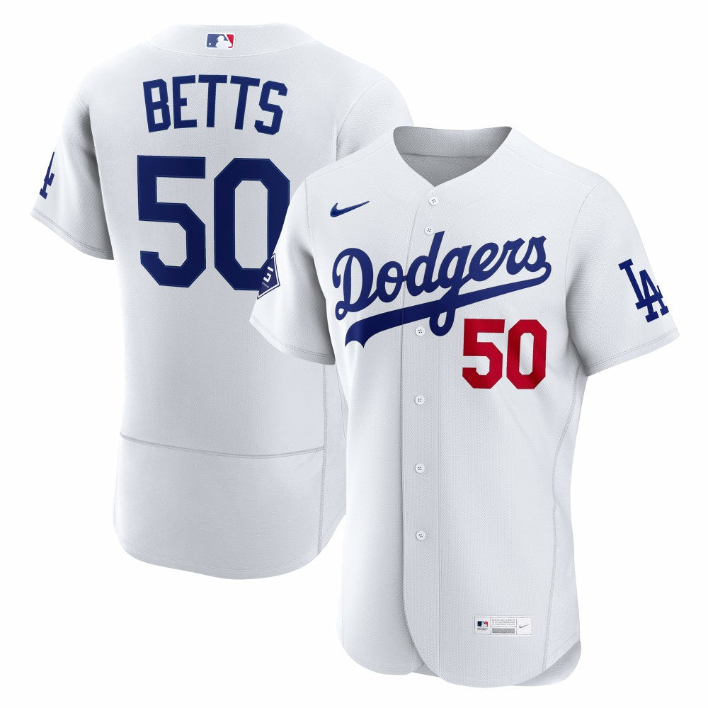 Mookie Betts Los Angeles Dodgers Nike Home Authentic Sponsor Patch Jersey - MLB