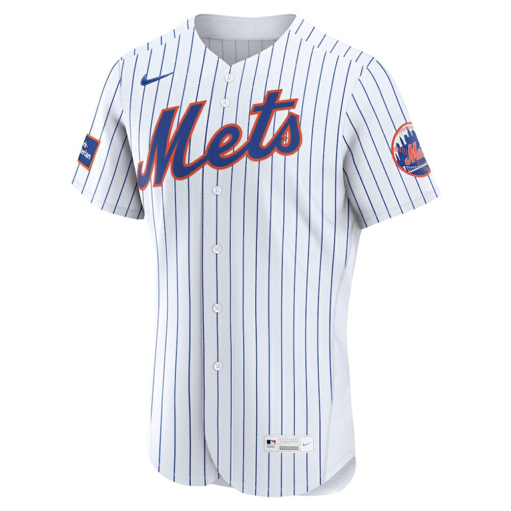 New York Mets Nike Home Sponsor Patch Authentic Jersey - MLB