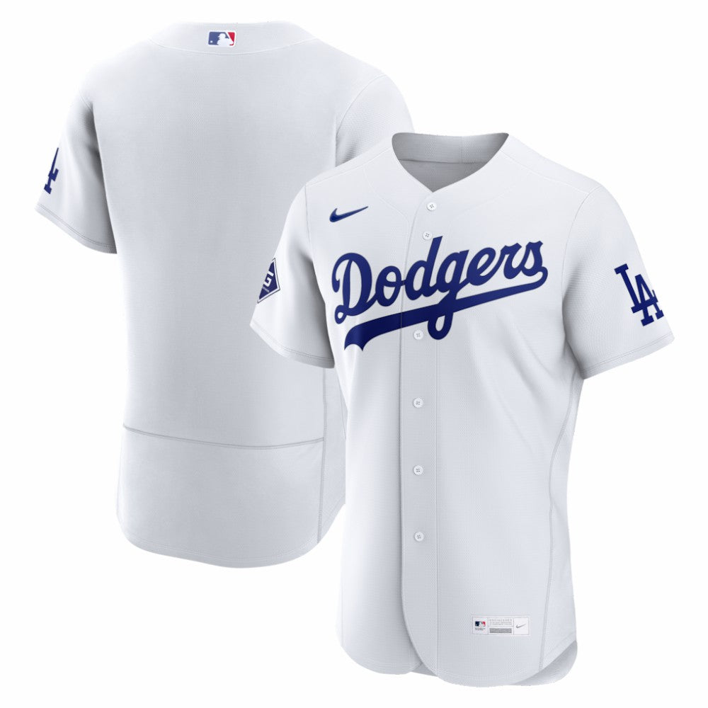 Los Angeles Dodgers Nike Home Sponsor Patch Authentic Jersey - MLB