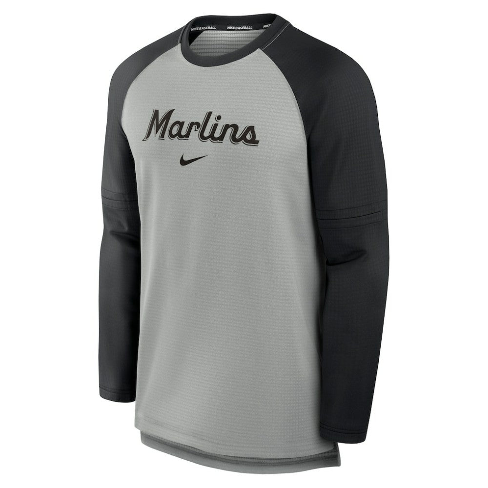 Miami Marlins Nike Authentic Collection Game Time Raglan Performance Long Sleeve T-Shirt - MLB