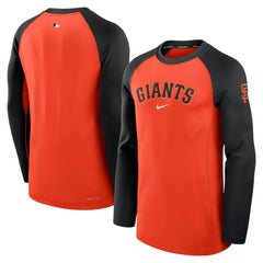 San Francisco Giants Nike Authentic Collection Game Time Dri-FIT Raglan Long Sleeve T-Shirt - Orange/Black T-shirts - MLB