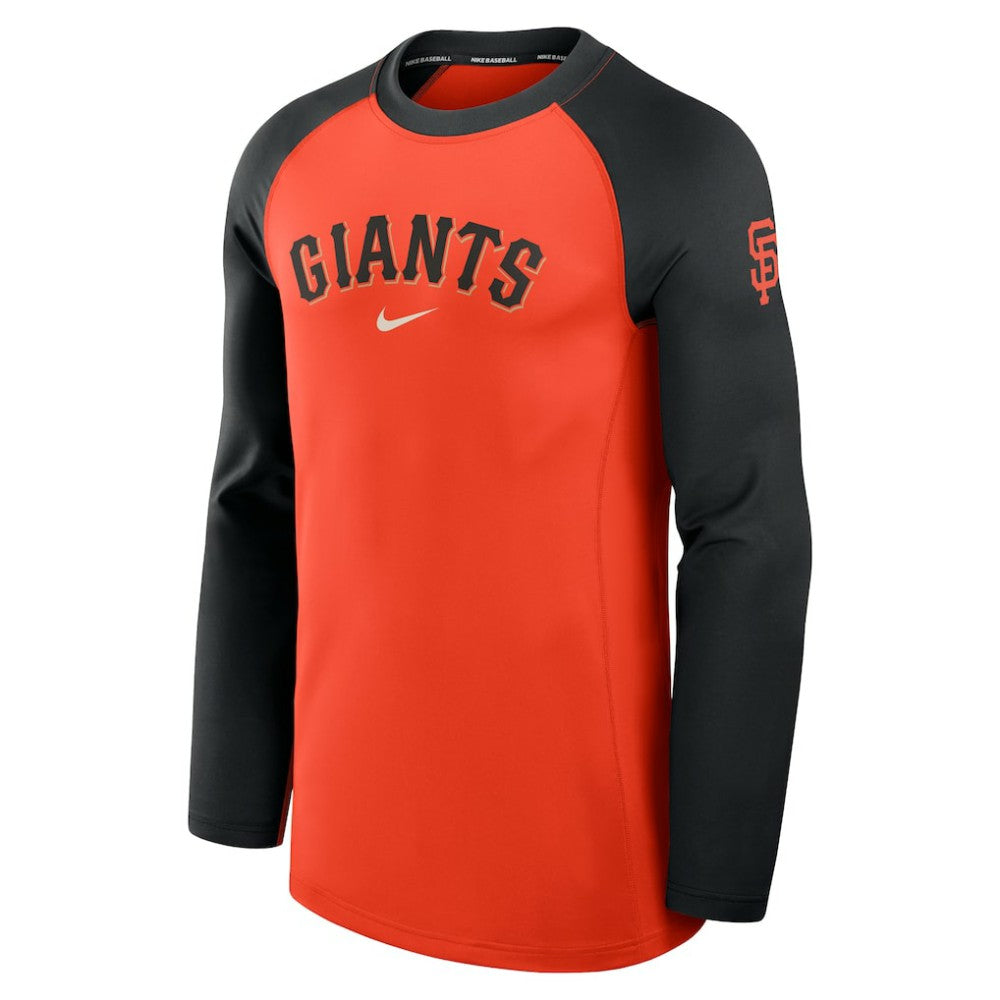 San Francisco Giants Nike Authentic Collection Game Time Dri-FIT Raglan Long Sleeve T-Shirt - Orange/Black T-shirts - MLB