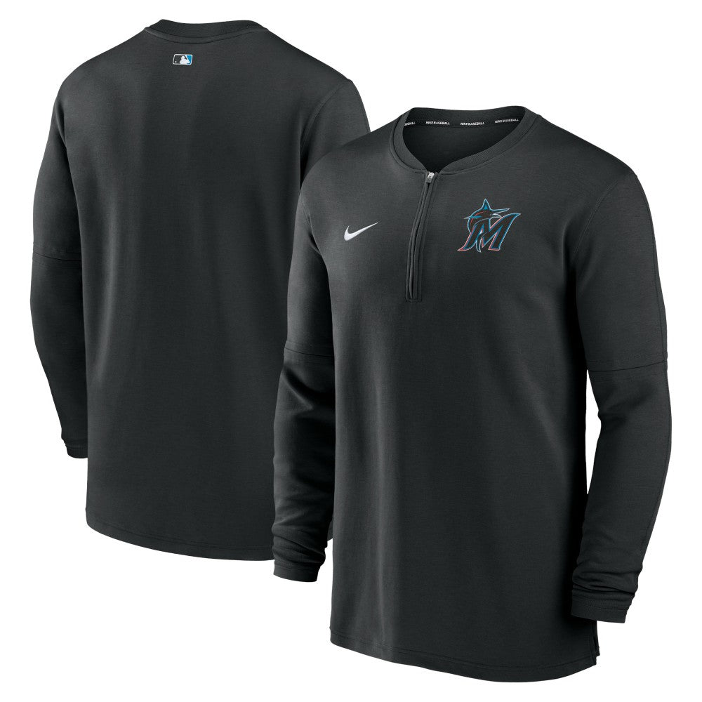 Miami Marlins Nike Authentic Collection Game Time Performance Quarter-Zip Top - MLB