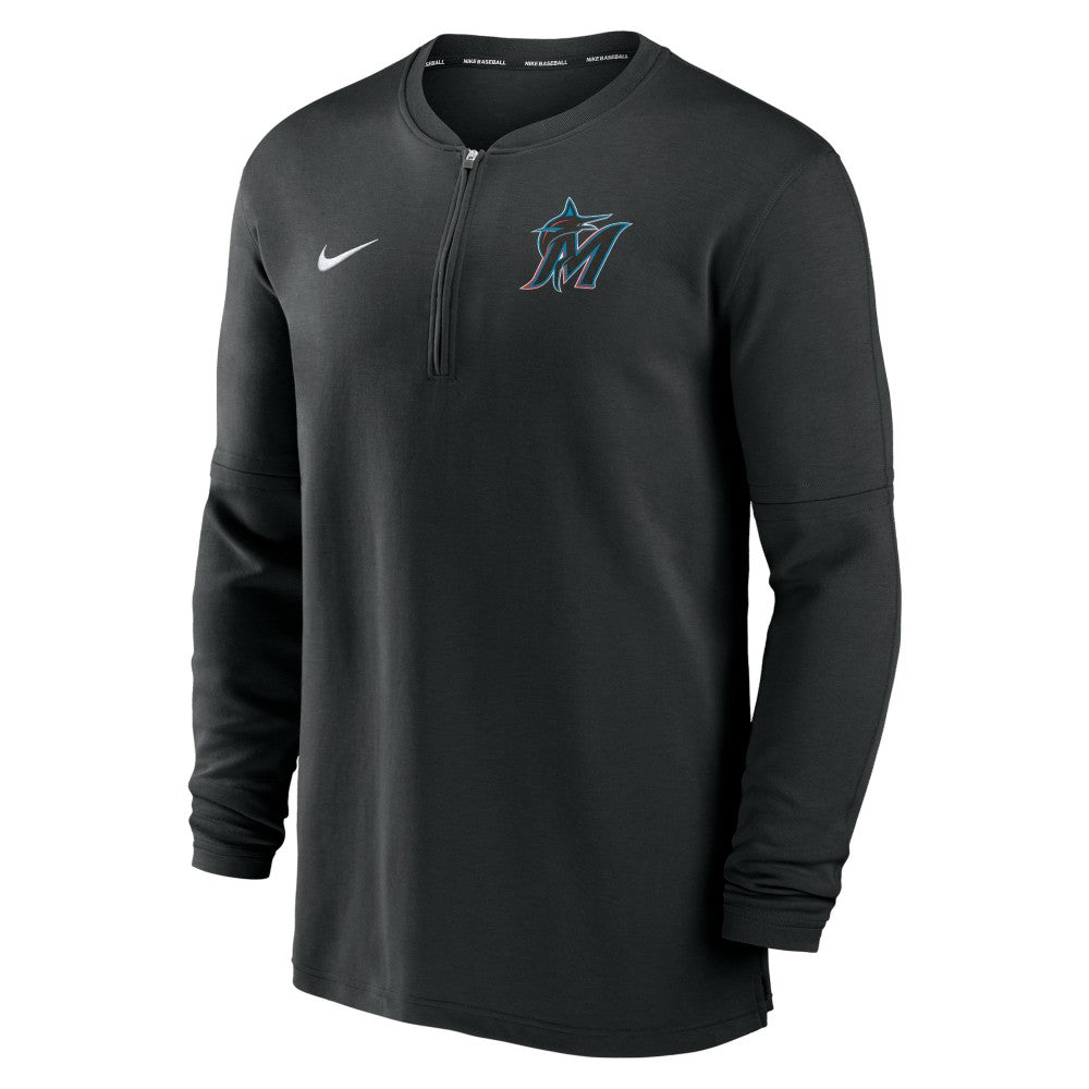Miami Marlins Nike Authentic Collection Game Time Performance Quarter-Zip Top - MLB