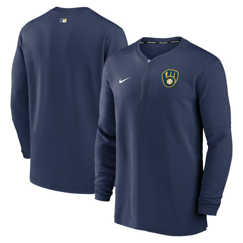 Milwaukee Brewers Nike Authentic Collection Game Time Performance Quarter-Zip Top - MLB