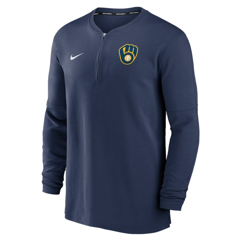 Milwaukee Brewers Nike Authentic Collection Game Time Performance Quarter-Zip Top - MLB