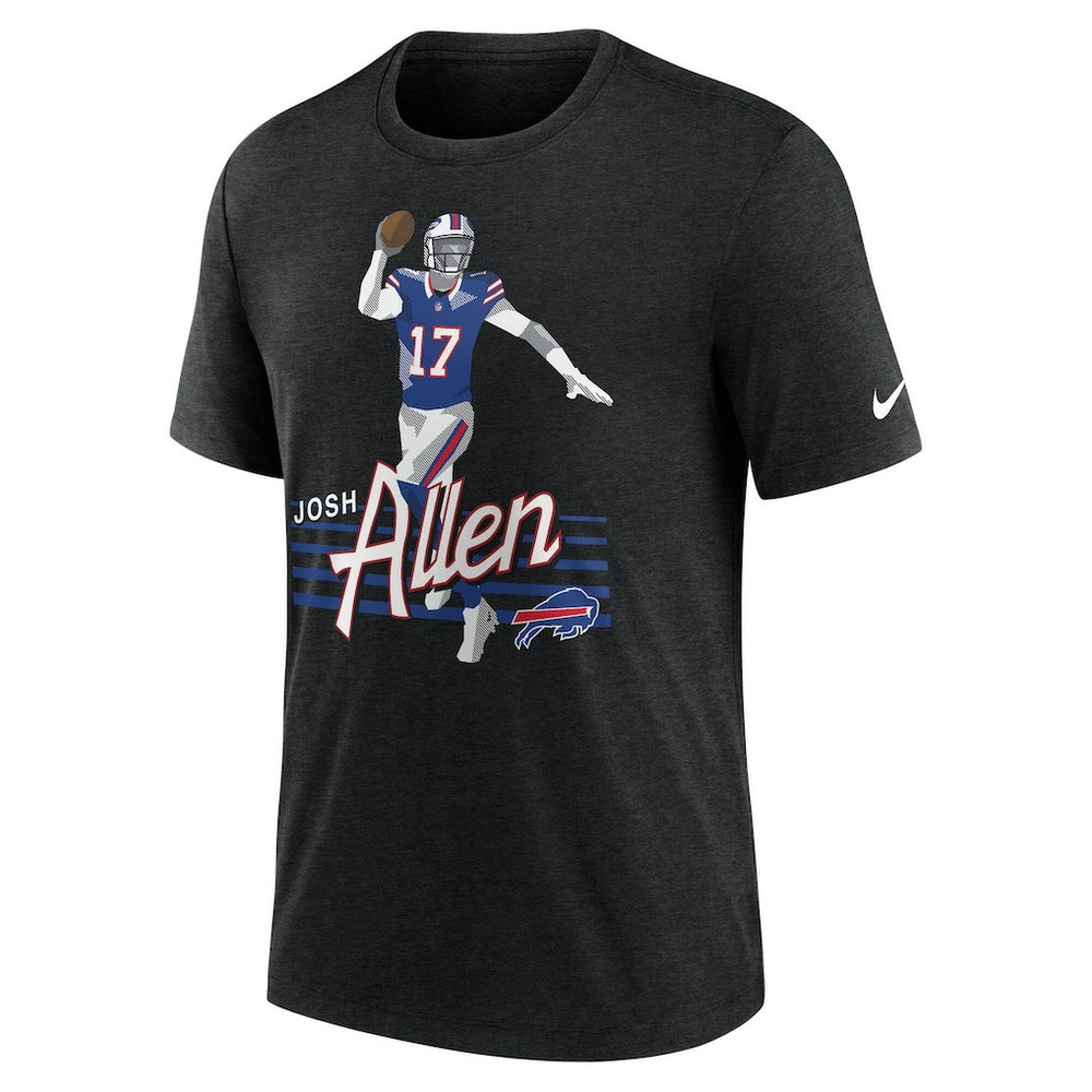 Josh Allen Buffalo Bills Player Graphic T-Shirt Heather Black | Nike for Sale
